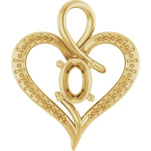 10K Yellow Gold 8x6 mm Oval Pendant Mounting – image 2