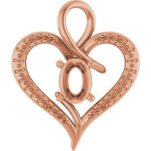 10K Rose Gold 8x6 mm Oval Pendant Mounting – image 2