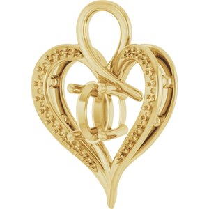 14K Yellow Gold 8x6 mm Oval Pendant Mounting – image 4