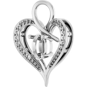18K White Gold 8x6 mm Oval Pendant Mounting – image 4