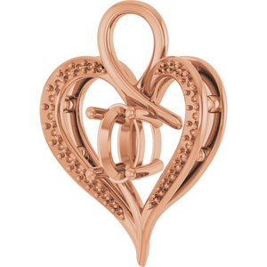 14K Rose Gold 8x6 mm Oval Pendant Mounting – image 4