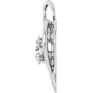 14K White Gold 8x6 mm Oval 1/4 CTW Lab-Grown Diamond Semi-Set Pendant – image 5