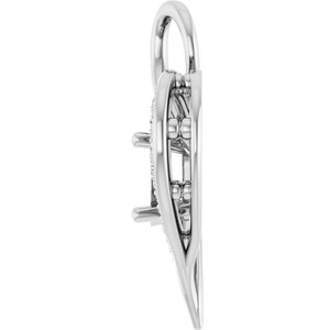 Platinum 8x6 mm Oval 1/5 CTW Natural Diamond Semi-Set Pendant – image 6