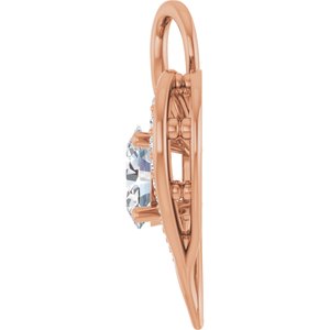 14K Rose Gold 8x6 mm Oval 1/4 CTW Lab-Grown Diamond Semi-Set Pendant – image 5