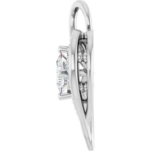14K White Gold 4x4 mm Square Pendant Mounting – image 5