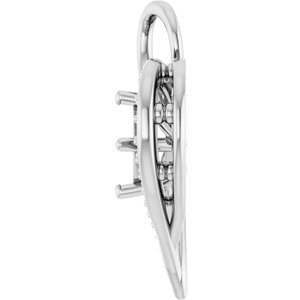 14K White Gold 4x4 mm Square Pendant Mounting – image 6