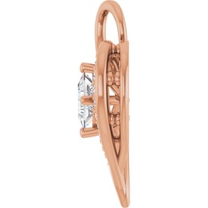 14K Rose Gold 4x4 mm Square Pendant Mounting – image 5