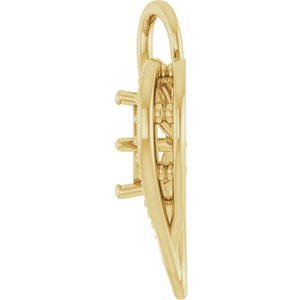 10K Yellow Gold 4x4 mm Square Pendant Mounting – image 6