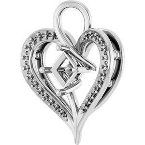 Continuum Sterling Silver 4x4 mm Square Pendant Mounting – image 4