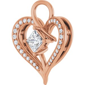 18K Rose Gold 4x4 mm Square Pendant Mounting – image 3