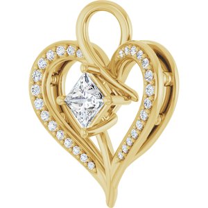 10K Yellow Gold 4x4 mm Square Pendant Mounting – image 3