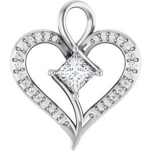 14K White Gold 4x4 mm Square Pendant Mounting