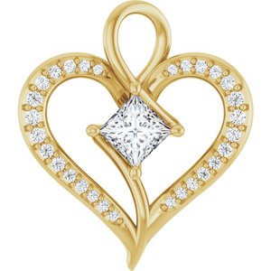 14K Yellow Gold 4x4 mm Square Pendant Mounting
