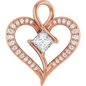 18K Rose Gold 4x4 mm Square Pendant Mounting