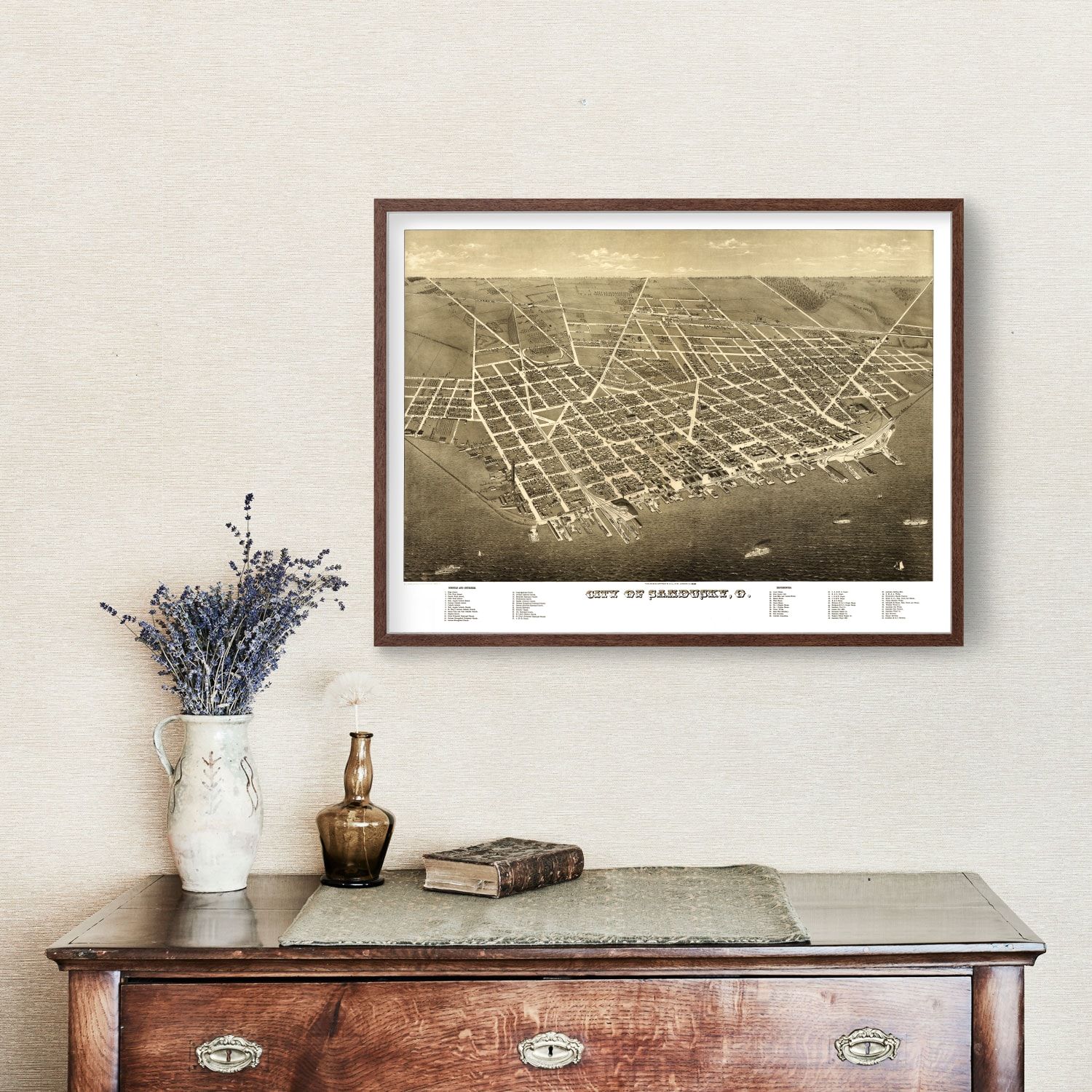 Vintage Map of Sandusky, Ohio 1883