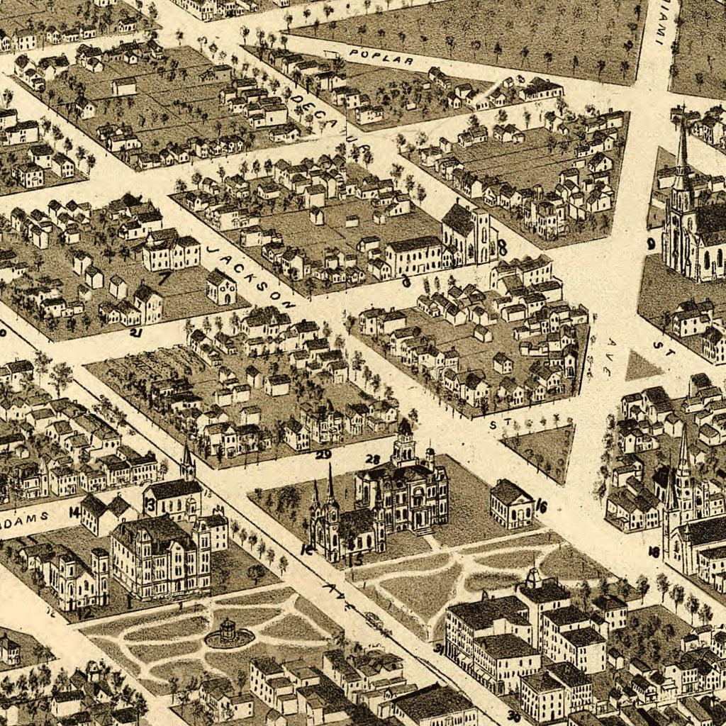 Vintage Map of Sandusky, Ohio 1883