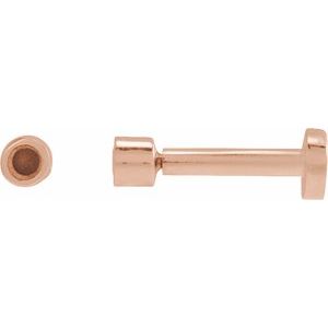 14K Rose Gold 2.25 mm Round Bezel-Set Stud Earring Mounting