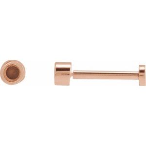 14K Rose Gold 2.25 mm Round Bezel-Set Stud Earring Mounting