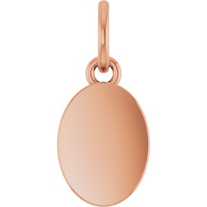 14K Rose Gold Engravable Oval Pendant