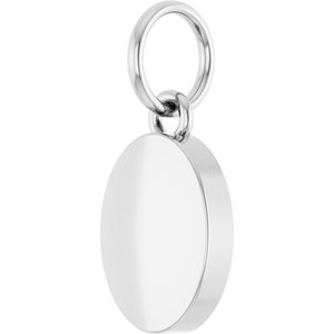 14K White Gold Engravable Oval Pendant – image 2