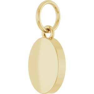 14K Yellow Gold Engravable Oval Pendant – image 2