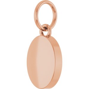14K Rose Gold Engravable Oval Pendant – image 2