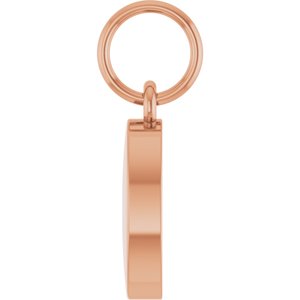 14K Rose Gold Engravable Oval Pendant – image 3