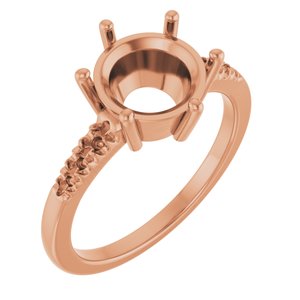 10K Rose Gold 9 mm Round Ring Mounting – image 2