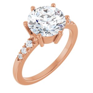 14K Rose Gold 9 mm Round Ring Mounting