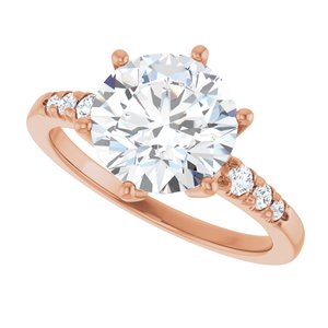 10K Rose Gold 9 mm Round Ring Mounting – image 8