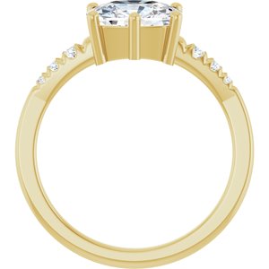10K Yellow Gold 8.5x6.5 mm Elongated Cushion Ring Mounting – image 3