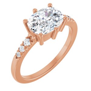 18K Rose Gold 8.5x6.5 mm Elongated Cushion Ring Mounting