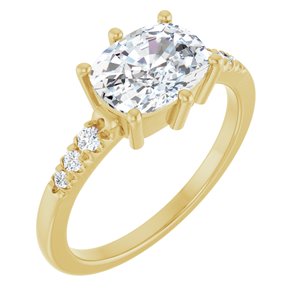 18K Yellow Gold 8.5x6.5 mm Elongated Cushion Ring Mounting