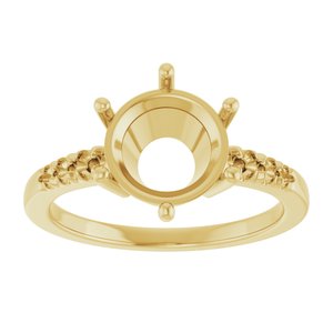 10K Yellow Gold 9 mm Round Ring Mounting – image 6