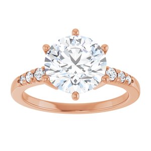 14K Rose Gold 9 mm Round Ring Mounting – image 5