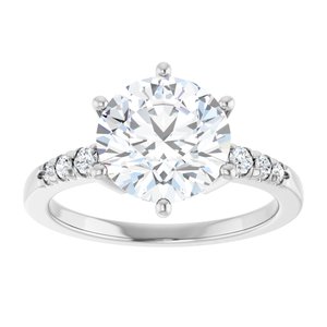 10K White Gold 9 mm Round Ring Mounting – image 5
