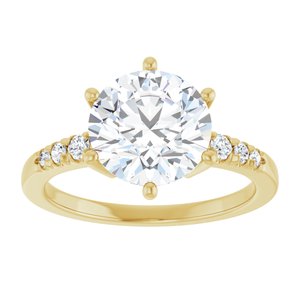 10K Yellow Gold 9 mm Round Ring Mounting – image 5