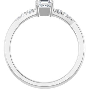 Platinum 4x4 mm Asscher Ring Mounting – image 3
