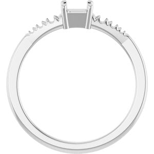 10K White Gold 4x4 mm Asscher Ring Mounting – image 4