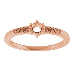 14K Rose Gold 3.5 mm Round Ring Mounting – image 6