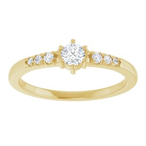 18K Yellow Gold 3.5 mm Round Ring Mounting – image 5