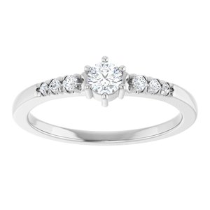 14K X1 White Gold 3.5 mm Round Ring Mounting – image 5