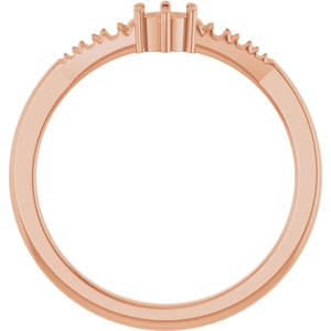 10K Rose Gold 3.5 mm Round Ring Mounting – image 4