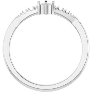 18K White Gold 3.5 mm Round Ring Mounting – image 4