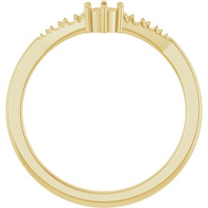 10K Yellow Gold 3.5 mm Round Ring Mounting – image 4