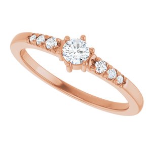 14K Rose Gold 3.5 mm Round Ring Mounting – image 8