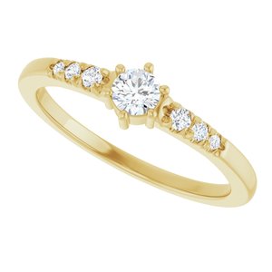 14K Yellow Gold 3.5 mm Round Ring Mounting – image 8