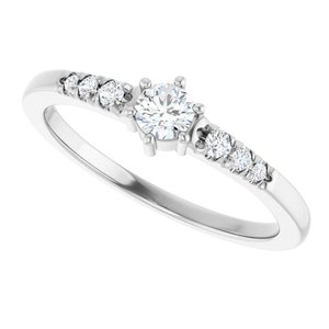 14K X1 White Gold 3.5 mm Round Ring Mounting – image 8