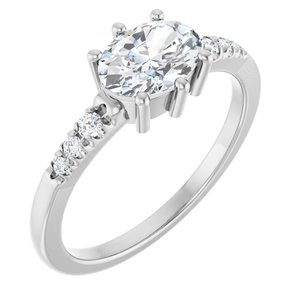 Continuum Sterling Silver 7.5x5.5 mm Oval Ring Mounting