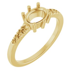 18K Yellow Gold 7.5x5.5 mm Oval Ring Mounting – image 2